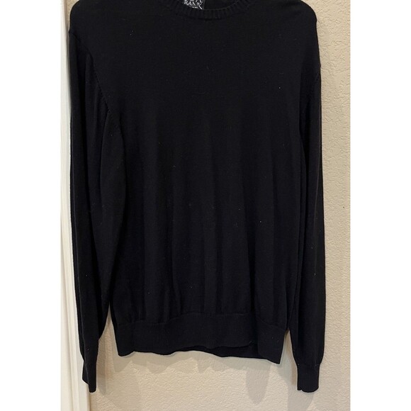 Jos. A. Bank Mens Black Knit Pullover Traveler 100% Merino Wool Sweater Size L - Picture 1 of 5